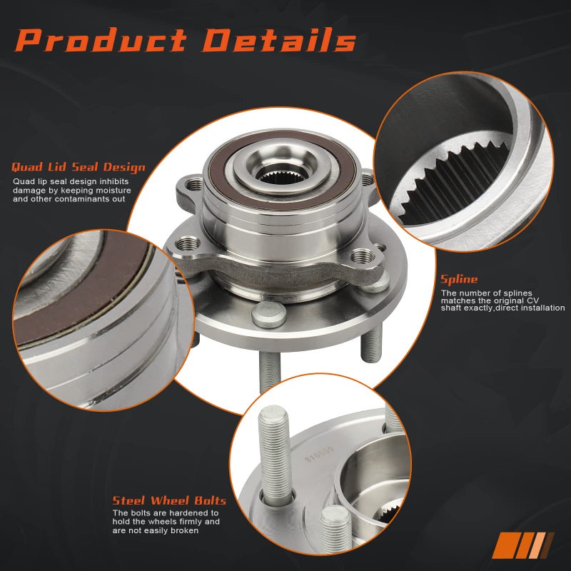 DRIVESTAR 512460 Wheel Hub & Bearing Assembly Front/Rear Left/Right for Ford Explorer 2011-2018, 2013-2018 Ford Police Interceptor Utility(5 Lugs) - Image 3